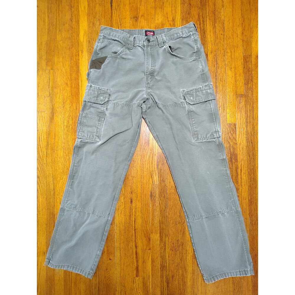 Wrangler Workwear Cargo Work Utility Pants,  34x34 Gray Ripstop Heavy Duty Work